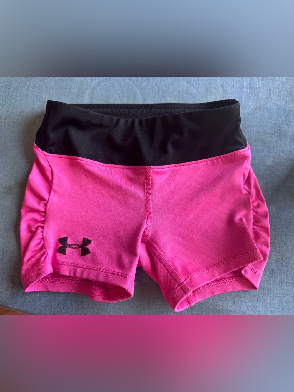Under Armour Hot Pink & Black High-Rise Bike Shorts